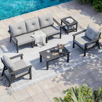 7-Piece HDPE Patio Furniture Set, Outdoor Sectional Sofa Set, All Weather - Image 9