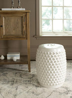 Safavieh Castle Gardens Collection Stella Nail Head White Glazed Ceramic Garden - Image 2