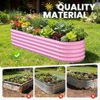 Galvanized Raised Garden Bed 8x2x1.5 FT, Oval Metal Raised Garden Bed Outdoor - Image 2
