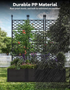 3 PCS Raised Garden Bed with Trellis, Patio Privacy Screen & Balcony Garden - Image 6