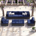 NICESOUL Outdoor Sofa Set of 8, Deep Seating Extra Large Patio Conversation Set - Image 9