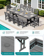 SERWALL 11 Piece Outdoor Dining Set - Image 4