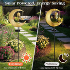 Lewondr 2Pcs Ramadan Solar Lights, Ramadan Decorations Outdoor, Metal Yard - Image 2