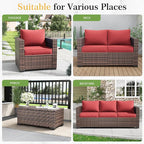 Amopatio Wicker Outdoor Sofa & Patio Couch Set - Image 6