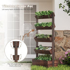 FILWH Wooden Raised Garden Bed Vertical Planter Box, Freestanding Plant Stand - Image 6