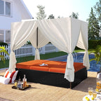 Wicker Metal Outdoor Bed Lounger by Merax