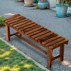 47.2" Outdoor Garden Bench, Weatherproof Patio Benches 3-Person Seat Backless by Nidouillet