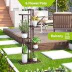 BMOSU Bamboo Plant Stand for Indoor Outdoor Plants Corner Tall Plant Shelf 6 - Image 2