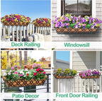 4pcs 24 Inch Window Deck with Coco Liner, Metal Hanging Flower Planter Window - Image 5