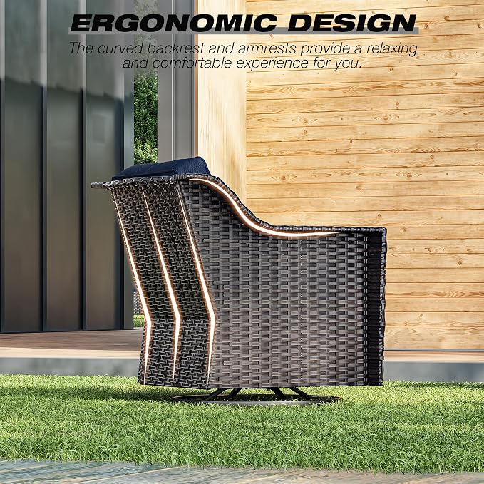 Joyside Wicker Patio Furniture Sets, 10 Pieces Upgraded Large Size Outdoor - Image 6