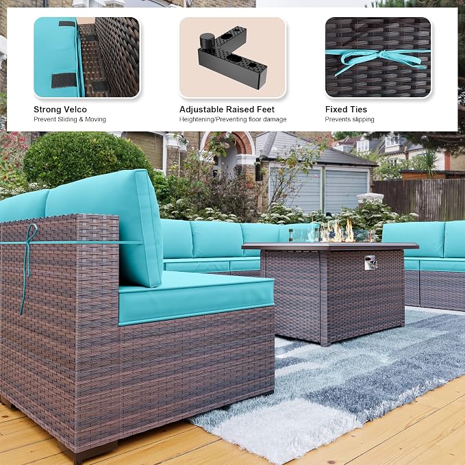 Kullavik 10 Pieces Outdoor Patio Furniture Set - Image 4
