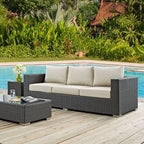 Modway EEI-1860-CHC-BEI Sojourn Wicker Rattan Outdoor Patio Coffee Table - Image 2