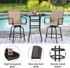 Yaheetech Patio Bar Table Tempered Glass, Height High Top Outdoor Pub Height - Image 4