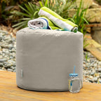 Jaxx Spring Indoor/Outdoor Bean Bag Pouf Ottoman, Sunbrella Flax - Image 4