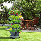 7 Tiered Strawberry Vertical Planter 2 Pack, Stackable Tower Garden Planter - Image 7