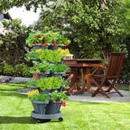 Strawberry Vertical Planters Tower Garden 3 Pack, 7 Tiered Stacking Herb - Image 5