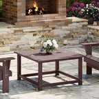 WestinTrends Malibu Low Outdoor HDPE Square Patio Coffee Table, Dark Brown by WestinTrends