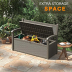 80 Gallon Outdoor Storage Box, Resin Patio Furniture - Image 5