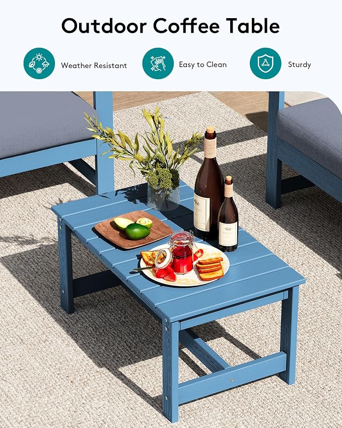 SERWALL 5 Pieces HDPE Outdoor Sofa Set - Image 8