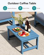 SERWALL 8 Pieces HDPE Outdoor Conversation Sofa Set - Image 6