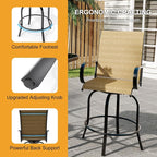 GarveeLife 2 Piece Outdoor Swivel Bar Chairs, Patio High Swivel Bar Stools - Image 6