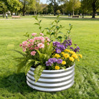 2x2x1ft Galvanized Round Raised Garden Bed, Outdoor Planter Box Metal Patio Kit - Image 5