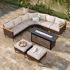 PHI VILLA 8-Piece Curved Patio Furniture Set - Image 9