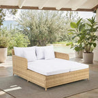 SAFAVIEH Outdoor Collection Cadeo Natural/White Cushion Daybed PAT7500D - Image 2