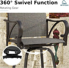 MFSTUDIO 5 Piece Outdoor Swivel Bar Set, Outdoor Bar Table and Chairs Set - Image 4