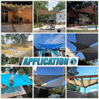 Amgo Custom Size 13' x 22' x 25.6' Blue Right Triangle Sun Shade Sail UPF50+ - Image 6