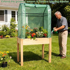 Raised Garden Bed with Greenhouse Cover, Elevated Wood Planter Box with Legs & - Image 2