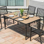 NUU GARDEN Patio Dining Table for 6, 61” x 37” Large Rectangle Metal Table - Image 2