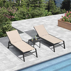 PURPLE LEAF Extra Large Outdoor Chaise Lounge 2 Pieces Aluminum Patio Lounge - Image 3