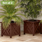 Lattice Design Outdoor Planter Box 2-Pack - Image 2