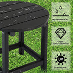 LZRS Round Adirondack Patio Side Table End Table, Outdoor Side Tables - Image 4