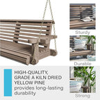 Porchgate Amish Heavy Duty 800 Lb Roll Comfort Treated Porch Swing W/Chains - Image 5