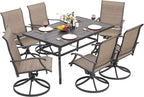 NUU GARDEN 7 Piece Outdoor Dining Set, 6 Swivel Patio Chairs and 1 Dining Table by NUUGARDENCORPORATION