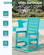 SERWALL Outdoor Rocking Chair Set of 2, Oversized Rocking Chair - Image 4