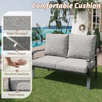 HOMREST Outdoor Loveseat Aluminum Patio Furniture Sofa, All-Weather Metal - Image 5