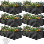 YITAHOME 6pcs 8x4x2 ft Galvanized Raised Garden Bed Kit, Large Metal Planter Box by YITAHOME