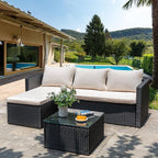 Shintenchi Outdoor Patio Furniture Sets, Small Outdoor Sofa Patio Sectional - Image 2