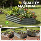 Galvanized Raised Garden Bed 6x3x1 FT, Oval Metal Raised Garden Bed Outdoor - Image 5