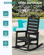 SERWALL Outdoor Rocking Chair Set of 2, Oversized Rocking Chair - Image 4