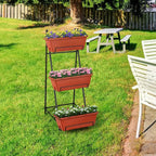 Vertical Raised Garden Bed Outdoor 3 Tiered Garden Planters Standing Elevated - Image 7