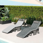 Outsunny Chaise Lounge Chair Outdoor Set of 2, 5-Position Adjustable Outdoor - Image 8