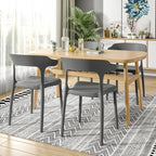 VECELO 4 Pack Plastic Stacking Chairs, Stackable Dining Chairs - Image 2