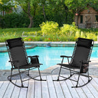 Yaheetech 26in Rocking Chair Outdoor Zero Gravity Folding Chairs Rocking Chairs - Image 2
