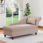Yongqiang Indoor Storage Chaise Lounge Upholstered Fabric Lounge Chair Living - Image 7