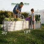 12x2x2ft Raised Garden Beds Outdoor Kit, Galvanized Planter Garden Boxes Outdoor - Image 4