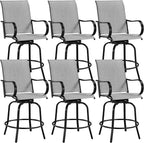 Yaheetech Patio Swivel Barstools Outdoor Chairs Set of 6, High Bistro Stools by Yaheetech
